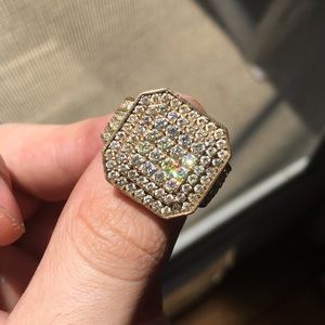 Solid 10k yellow gold and diamond ring